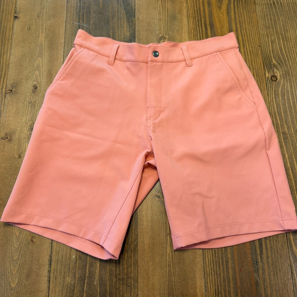 State & Liberty Shorts Mens 33 Coral Chino Performance Stretch Flex 9" Inseam